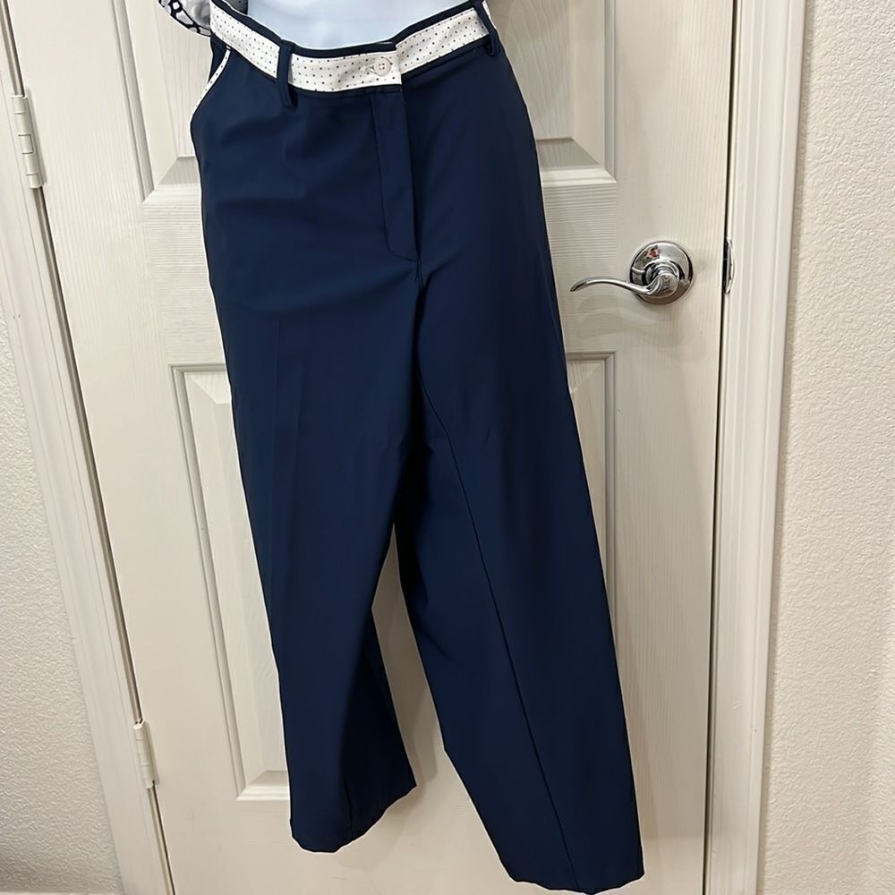 Lady Hagan Golf Top Slacks Matching Set Womens XLarge Sleeveless Navy Blue White - Picture 7 of 13